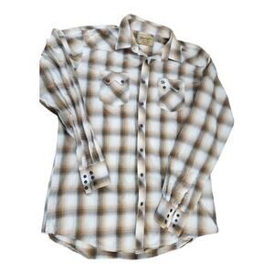 Wrangler Retro Mens western shirt Sz XLT tall plaid cotton cowboy button up snap